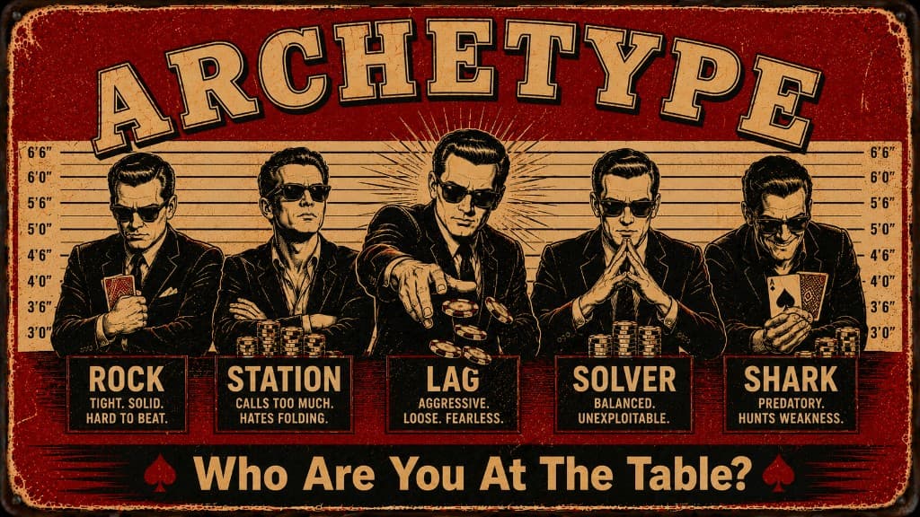 Vintage pulp poster: ARCHETYPE — Who Are You At The Table?